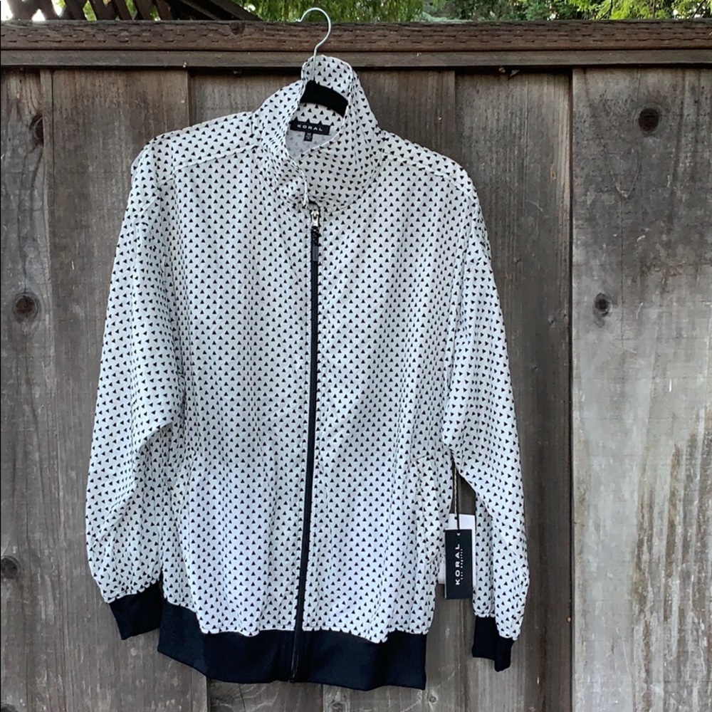 {Koral} triangle black and white jacket - Picture 1 of 8